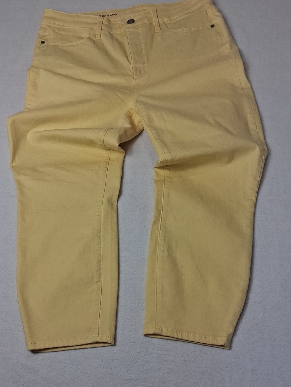 Talbot's Flawless High Waist Jegging Crop,size 12, Butter Yellow